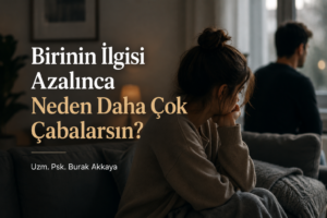 birinin ilgisi azalınca daha çok çabalamak ve ilişkide kaygılı bağlanma