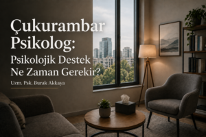 Çukurambar psikolog ve psikolojik destek süreci için sade terapi odası görseli
