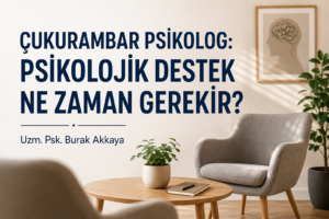 Çukurambar psikolog ve psikolojik destek süreci için sade terapi odası görseli