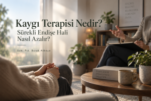 kaygı terapisi ve sürekli endişe hali üzerine sade terapi ortamı görseli