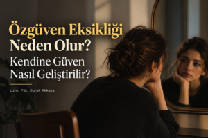 Özgüven eksikliği yaşayan ve kendine güvenmekte zorlanan kişiyi anlatan psikoloji blog görseli